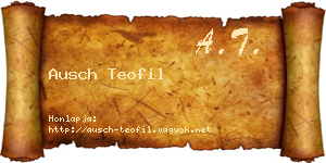 Ausch Teofil névjegykártya